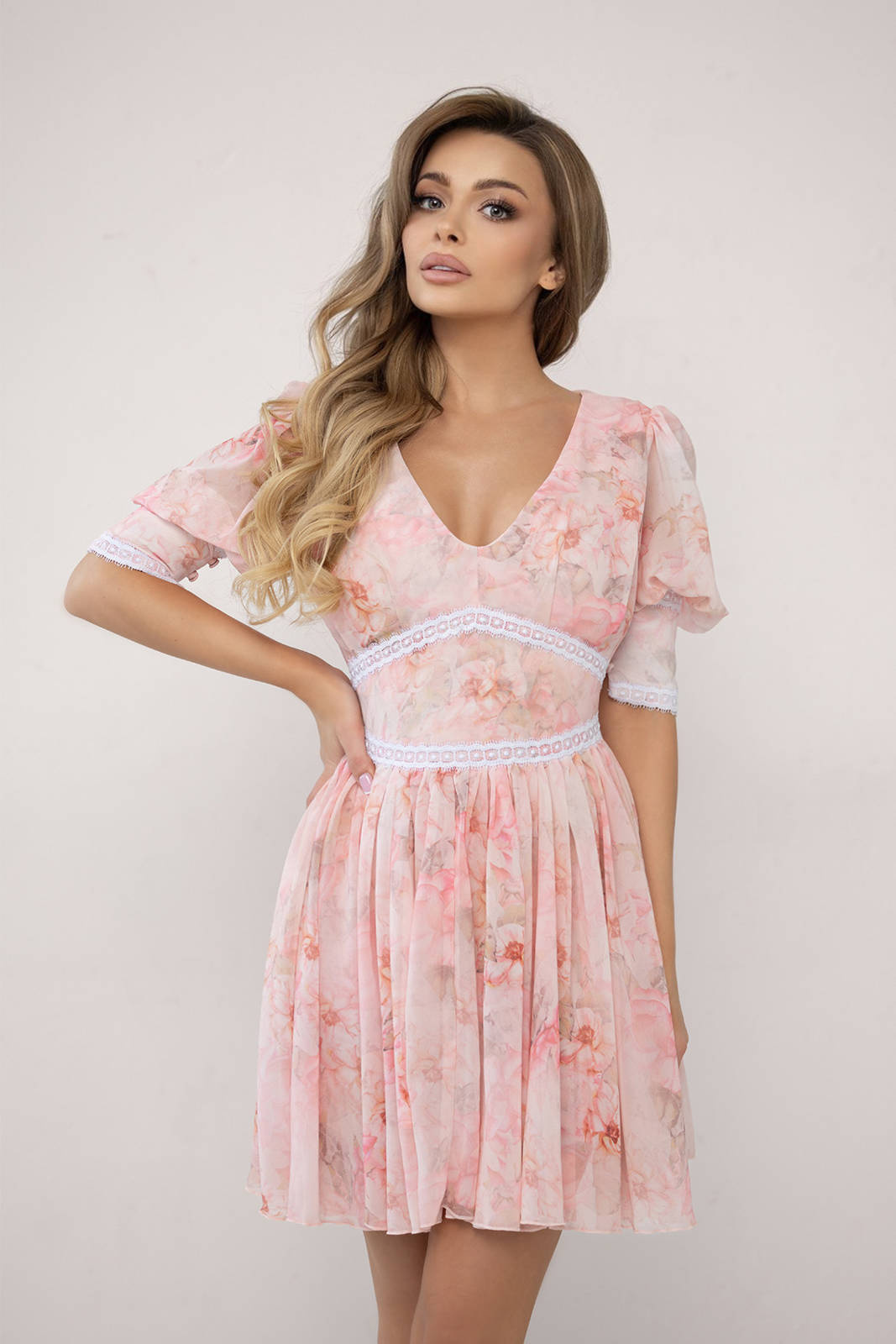 Mirabell - Floral chiffon dress